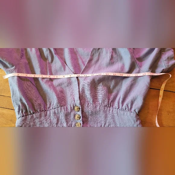 Buffalo V-Neck Button-Front Blue Midi Dress - Picture 2 of 7